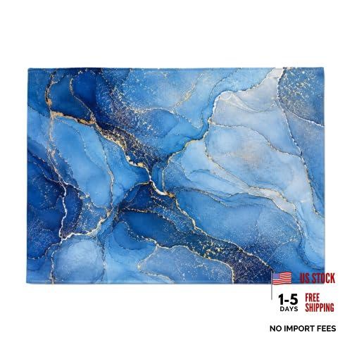 Blue marble placemats set - blue, of
