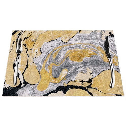 Black gold placemats set 4 - placemats, of
