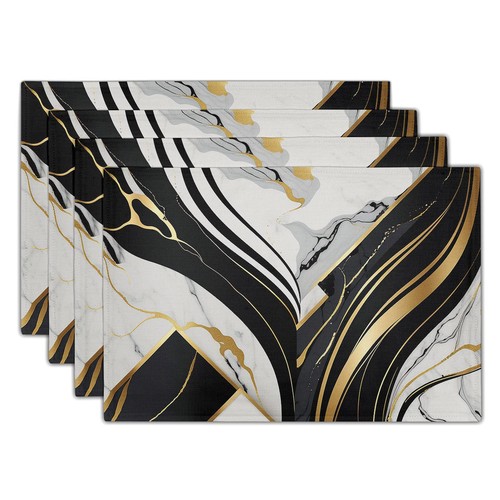 Black and white placemats set - and,