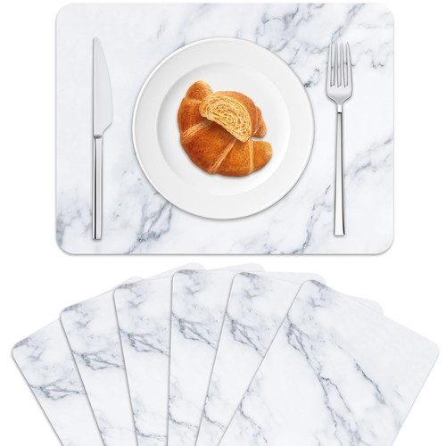Marble plastic placemats set - placemats,
