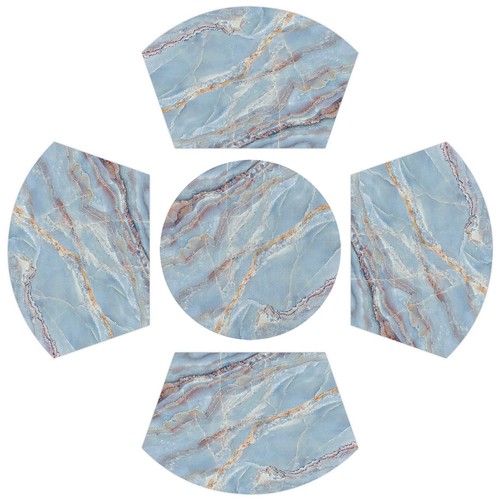 Wedge placemats set - 5, blue