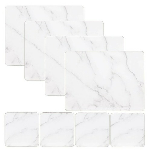8pc set marble efect white - marble,