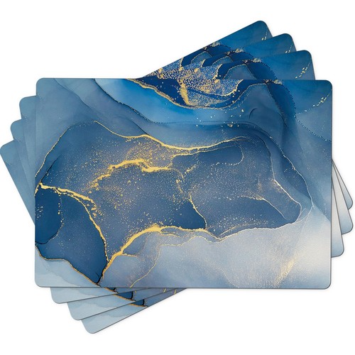 Marble placemats set blue - marble, of