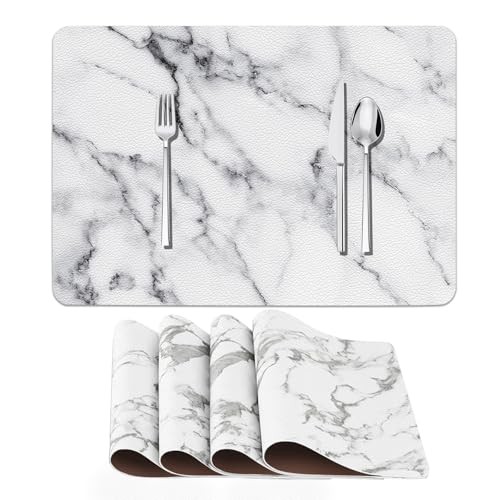 Faux leather placemats set - faux,