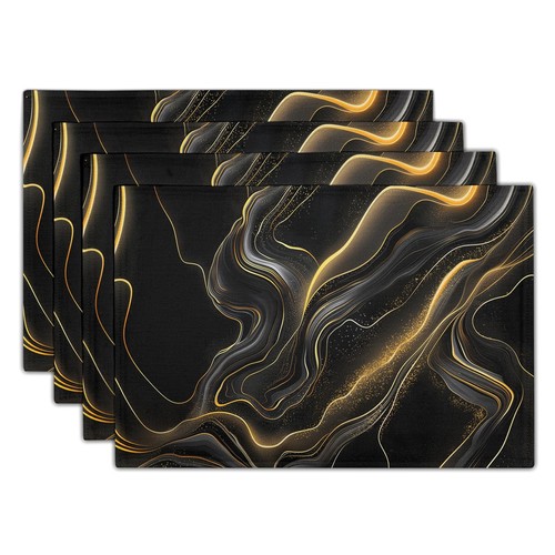 Black and gold placemats - and,