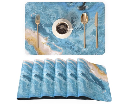Pcs leather placemats - 6, pu