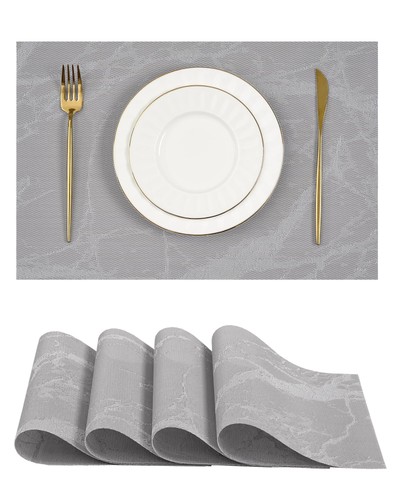 Woven vinyl placemats set - woven,