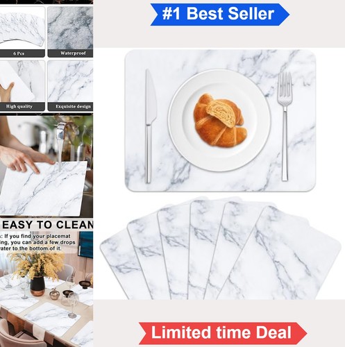 Marble plastic placemats - plastic,