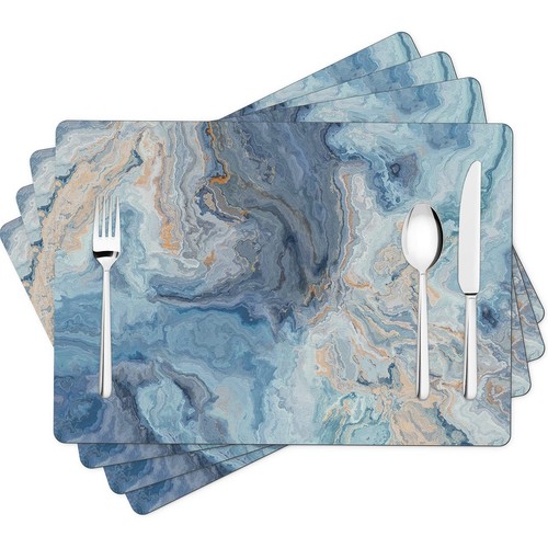 Marble faux leather placemats - marble,
