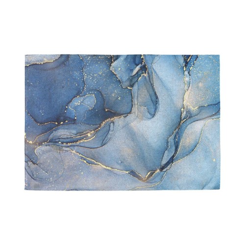 Blue marble placemats set - blue, of