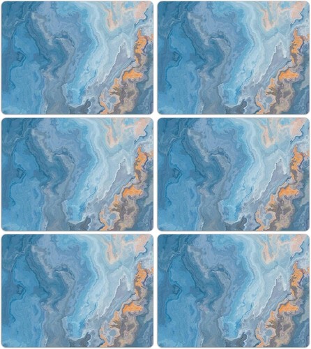 Marble placemats set blue - set, of