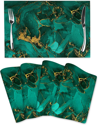 Turquoise marble placemats - placemats, set