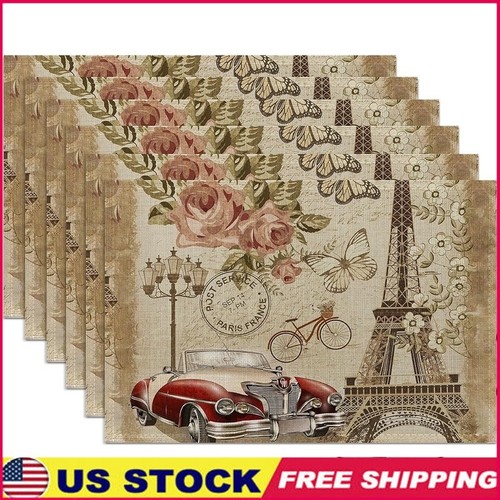 Linen waterproof placemats set - waterproof,