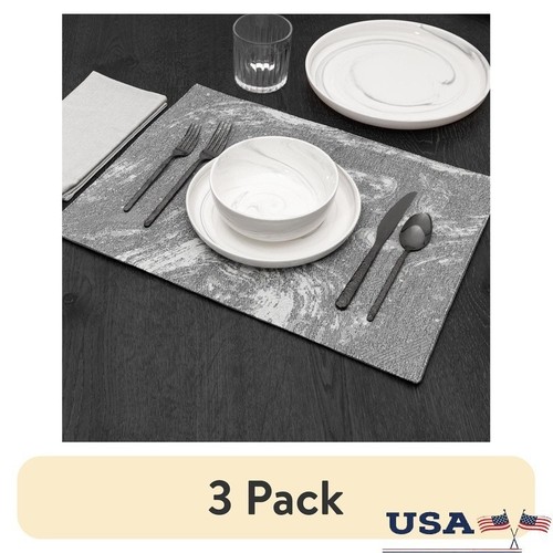 Gray marble placemat set - gray,
