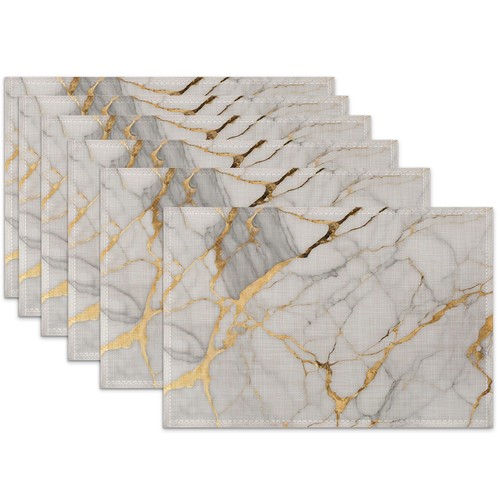 Placemats set white - of, 6,white