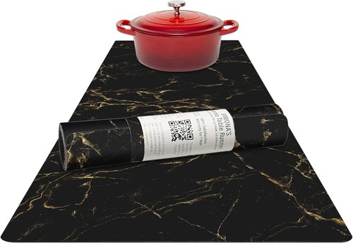 Black gold marble heat - black,