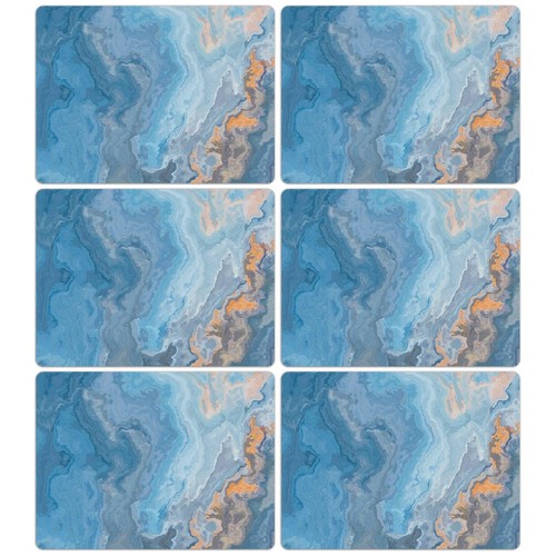 Marble placemats set blue - marble, 6